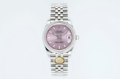 Rolex Datejust replica with black dial 316L Steel Mechanical Movement 31*12mm Women Pink Watch